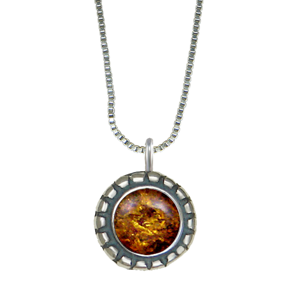 Sterling Silver Little Amber Pendant Necklace Sterling Silver Little Amber Pendant Necklace